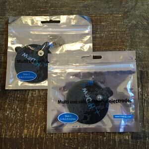 2 Packs of 2 HiDow TENS Multi-use Adhesive Replacement Pads Gel Electrode Large